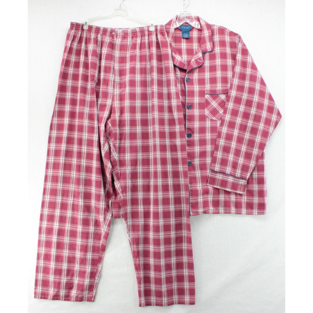 Vintage Town Craft Pajama Set Men's XLT Red Plaid Cotton Cozy Soft Light Weight
